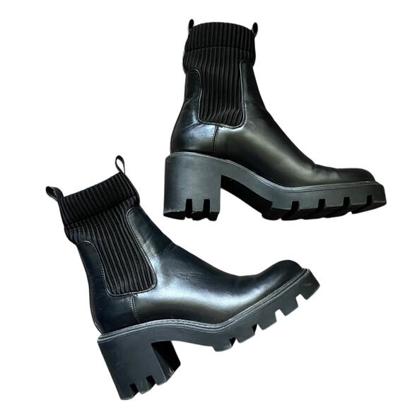 Zara Shoes - Zara Y2K Combat Platform Moto Boots Faux Leather Steam Punk Gorp Grunge Black 38